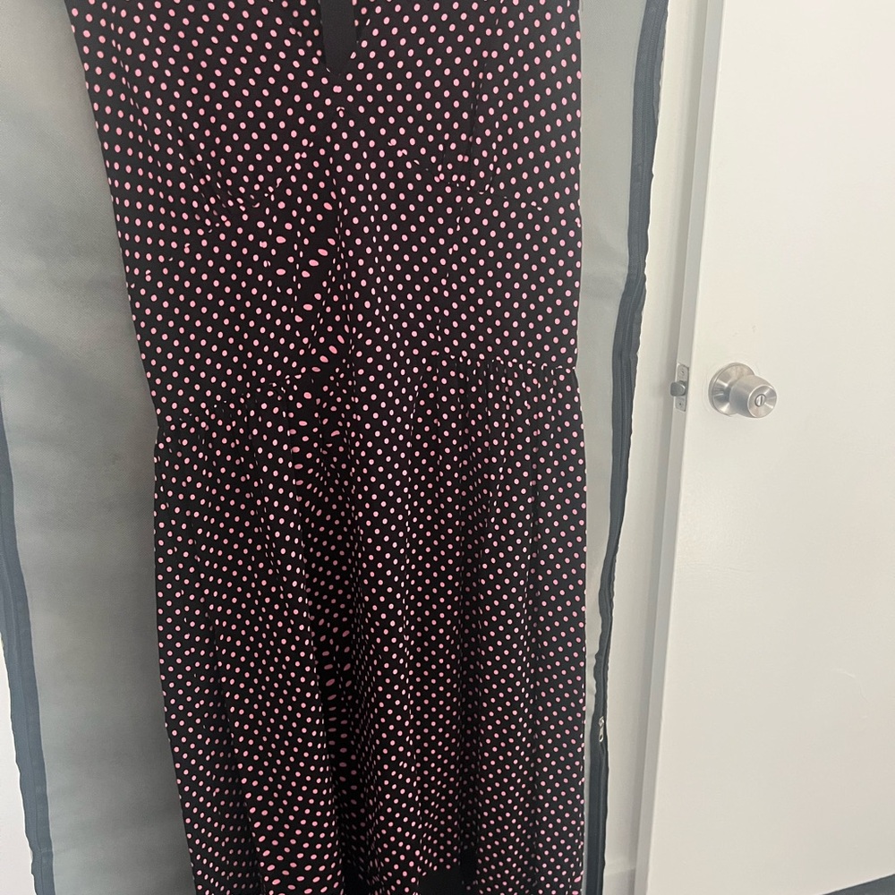 Prada Black and Pink Polka Dot Dress